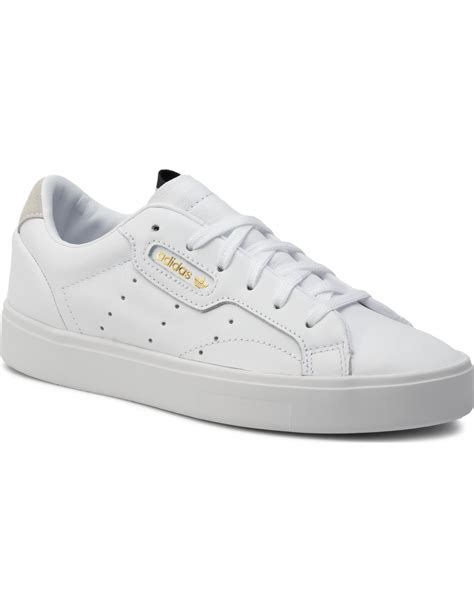 witte adidas sneakers sleek w|Adidas white running shoes.